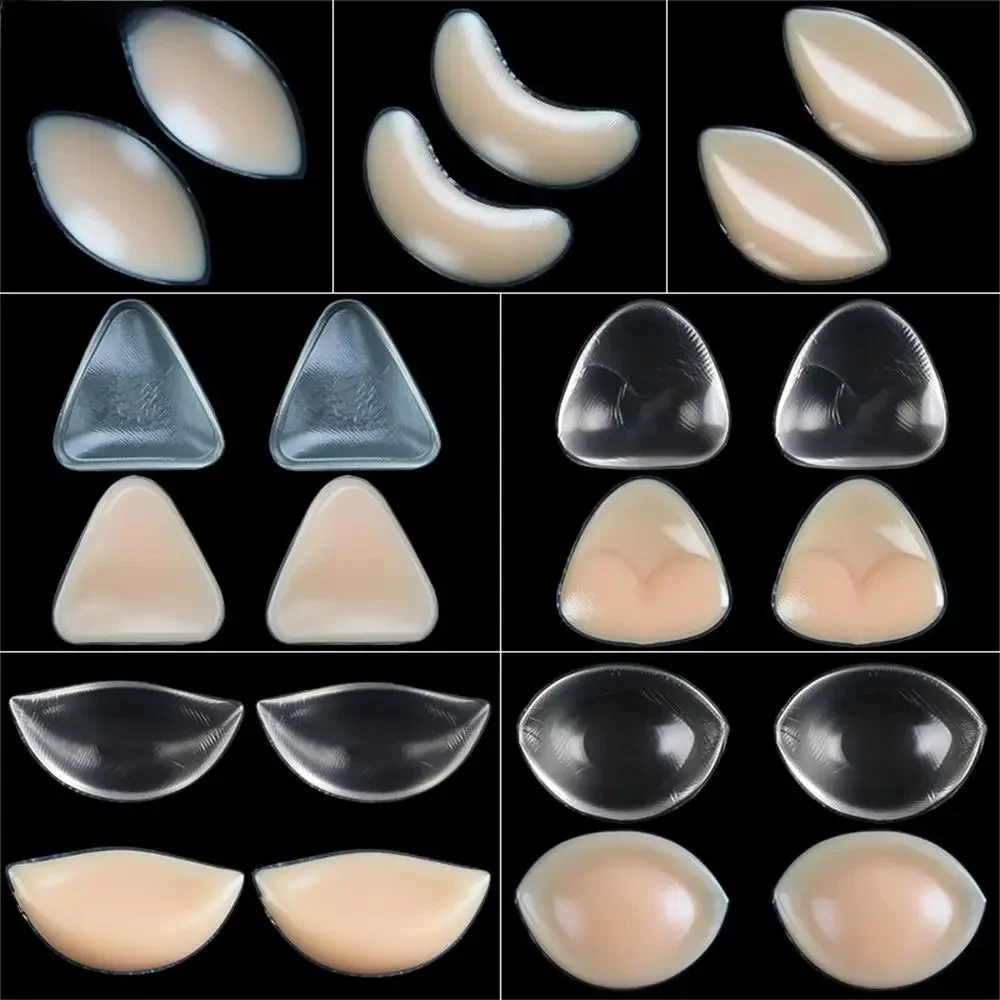 1 para Push Up silikonowy trójkątny strój kąpielowy bikini wkładki do biustonosza wkładki do biustonosza pasty niewidoczne powiększacz piersi bielizna Dropship — zdjęcie 2