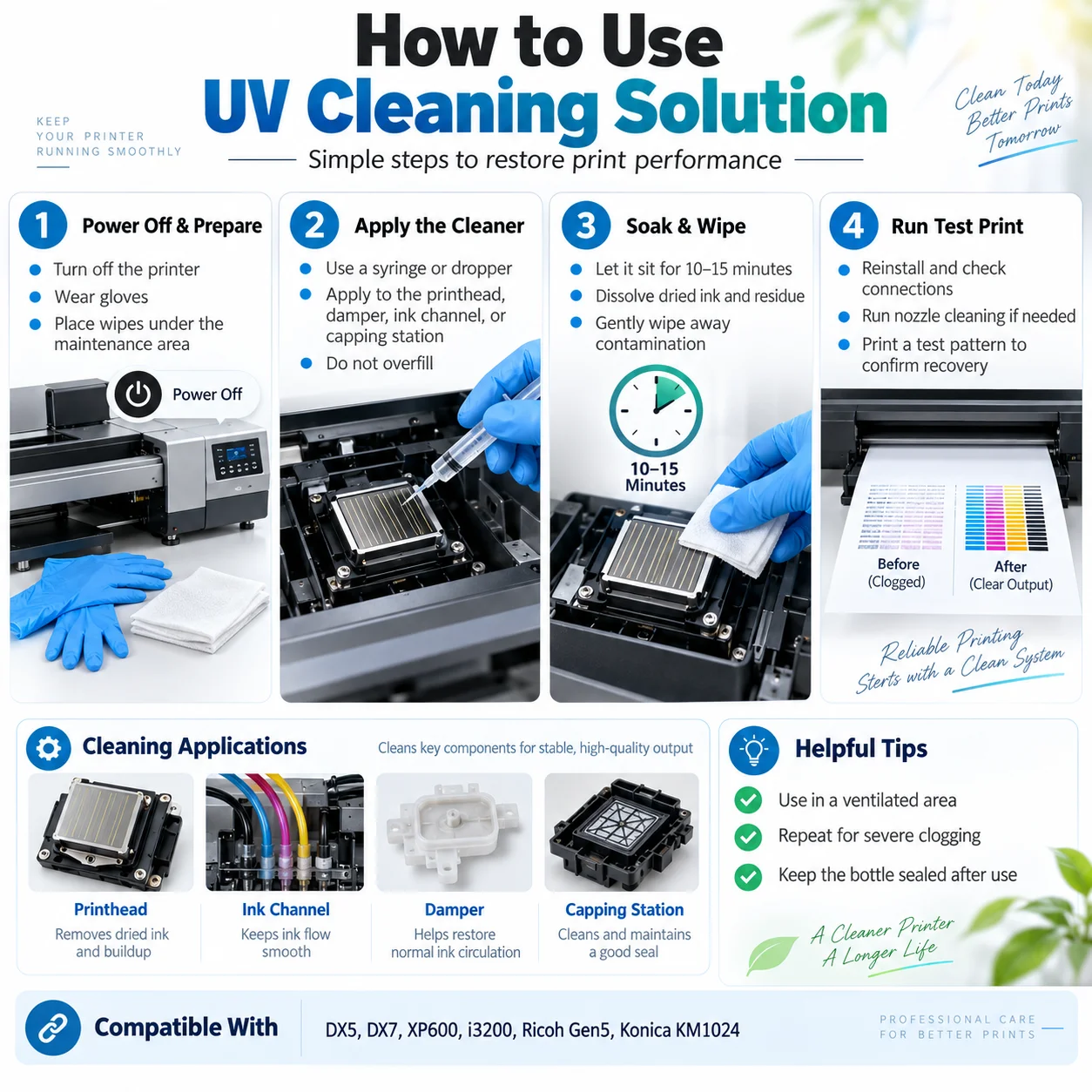 Płyn do czyszczenia UV do Epson Roland Mimaki Ricoh Konica UV zmodyfikowany płyn do czyszczenia drukarki UV DX5 rozwiązanie do czyszczenia głowicy drukującej — zdjęcie produktu 6