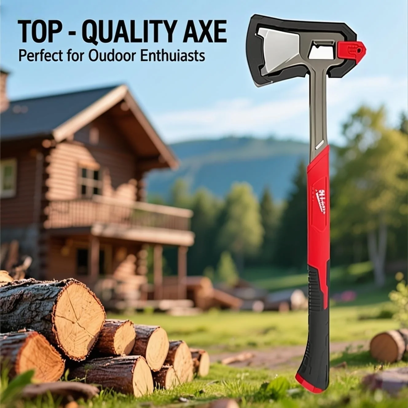Professional 26 Inch Wood Splitting Axe Heavy Duty Forged Steel Construction Ergonomic Fiberglass Handle Shock Absorption Grip for Log Splitting Firewood Chopping Camping Outdoor Survival Tools Prime