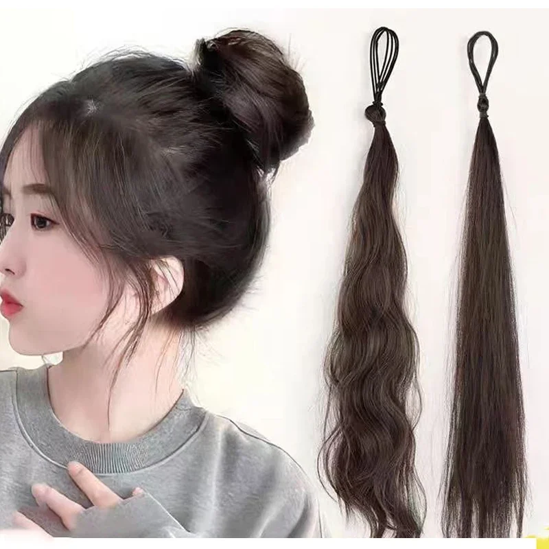 Syntetyczne włókno Winding Ball Hair Ring Wig Bud Hair Bun Natural Fluffy Hair Volume Low Tie Fluffy Wig Hair Bag — zdjęcie 2