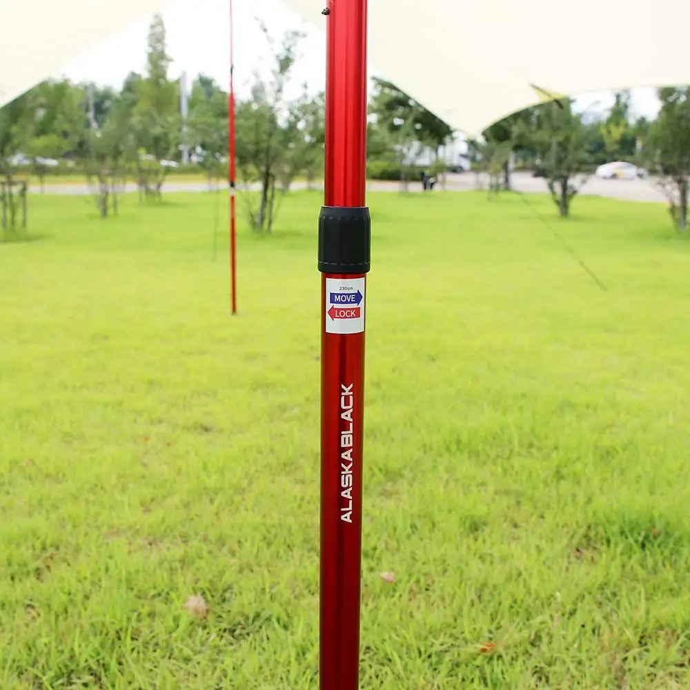Alaska Black Slide Aluminum Pole Camping Tent Tarp Height adjustable variable Pole three-speed four-speed, 230cm 280cm