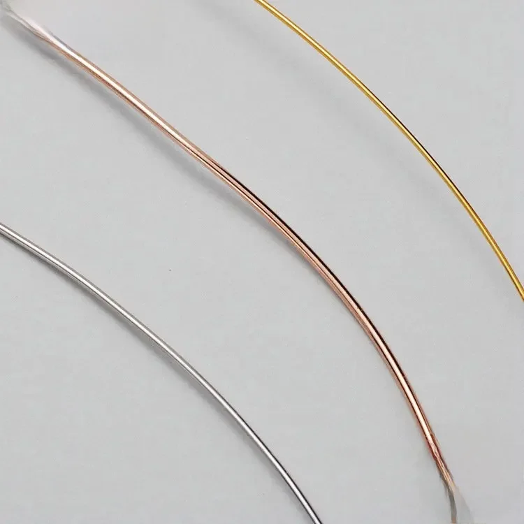 Drut ze srebra próby 925, platerowany platyną lub różowym złotem, 100% srebro, 50 cm, grubości 0,4/0,5/0,6/0,7/0,8/1 mm, do tworzenia biżuterii DIY. — zdjęcie 2
