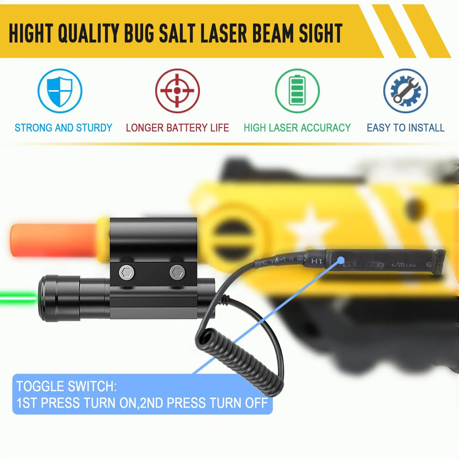 

Laser Beam Sight Compatible for Fly Salt Gun 2.0 & 3.0 and 4.0 Tyseam Salt Laser for Bug Airsoft Laser Gun Sight for BB Pump's