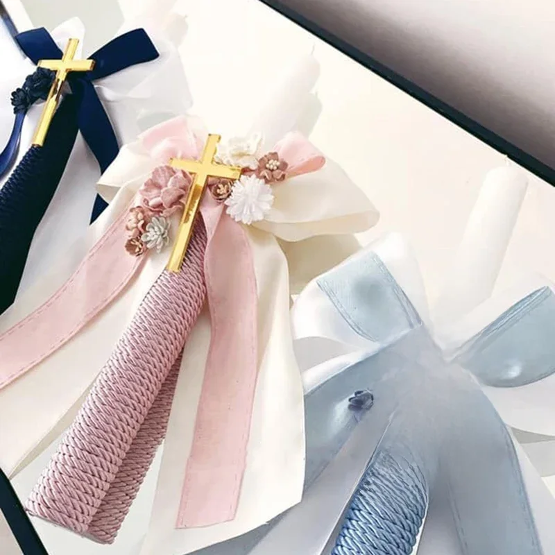 24-częściowy wspaniały akrylowy złoty krzyż na tabliczki czekoladowe Chrzest Baby Shower Czekoladowe sprzyja Pudełko Banner — zdjęcie 2