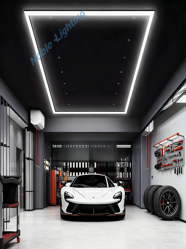 Zeshoekige LED-verlichting 6500K Daglicht Honingraat Plafondlamp Hoog Helder voor Garage Werkplaats Auto Detail Studio Home Gym Verlichting - afbeelding 2
