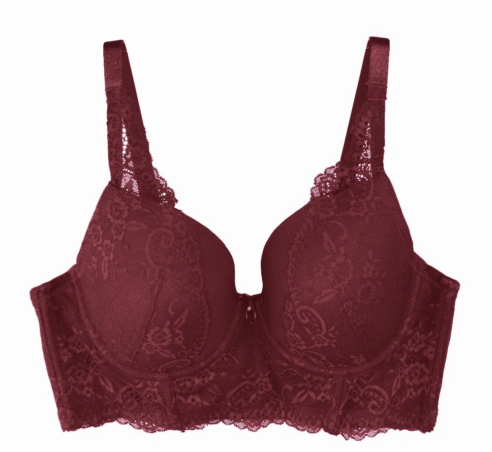 Biustonosz damski biustonosz Plus rozmiar biustonosz Push Up Top biustonosz Intimates seksowna bielizna koronkowa powrót zamknięcie bielizna duży rozmiar 32C-40H — zdjęcie 2