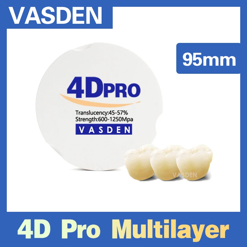 Materiales Dentales 4D Pro, bloque de circonita ST-ML multicapa 95x16mm, implante CAD CAM, fuerza de la dentadura mayor de 1200Mpa Vita 16