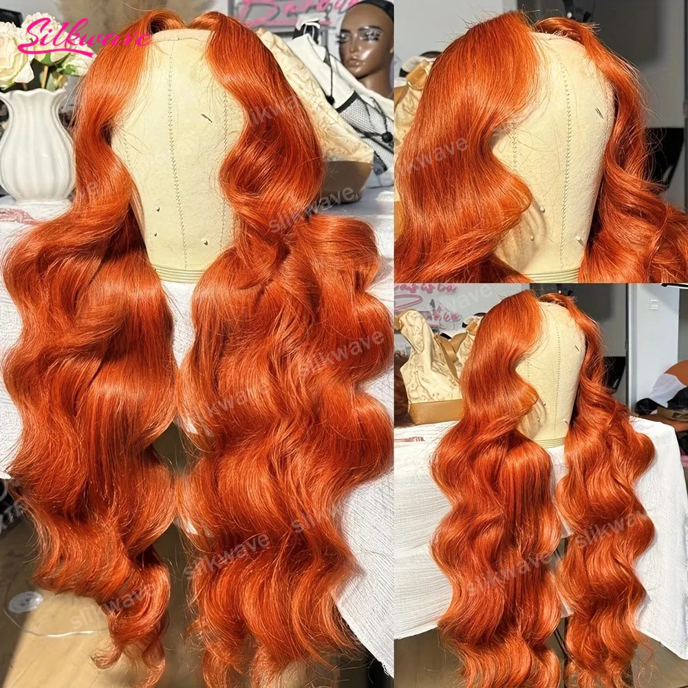 

Slikwave Body Wave Ginger Orange Human Hair Wig 13x6 Hd Transparent Lace Front Wigs For Women Brazilian Wine Red Colored Wigs