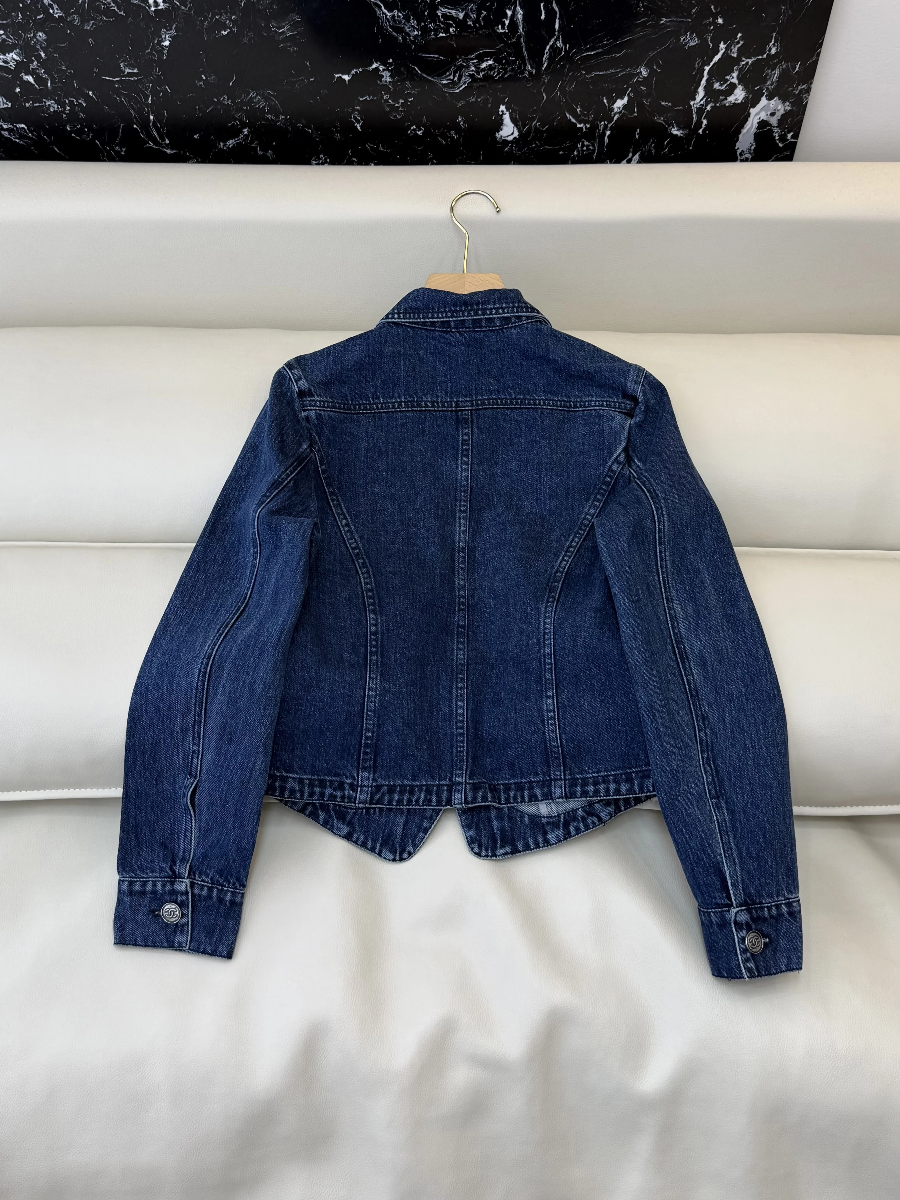 2026 New Spring and Summer Vintage Demine Embroidery Casual Single Breasted Collar Simple Shirt Top