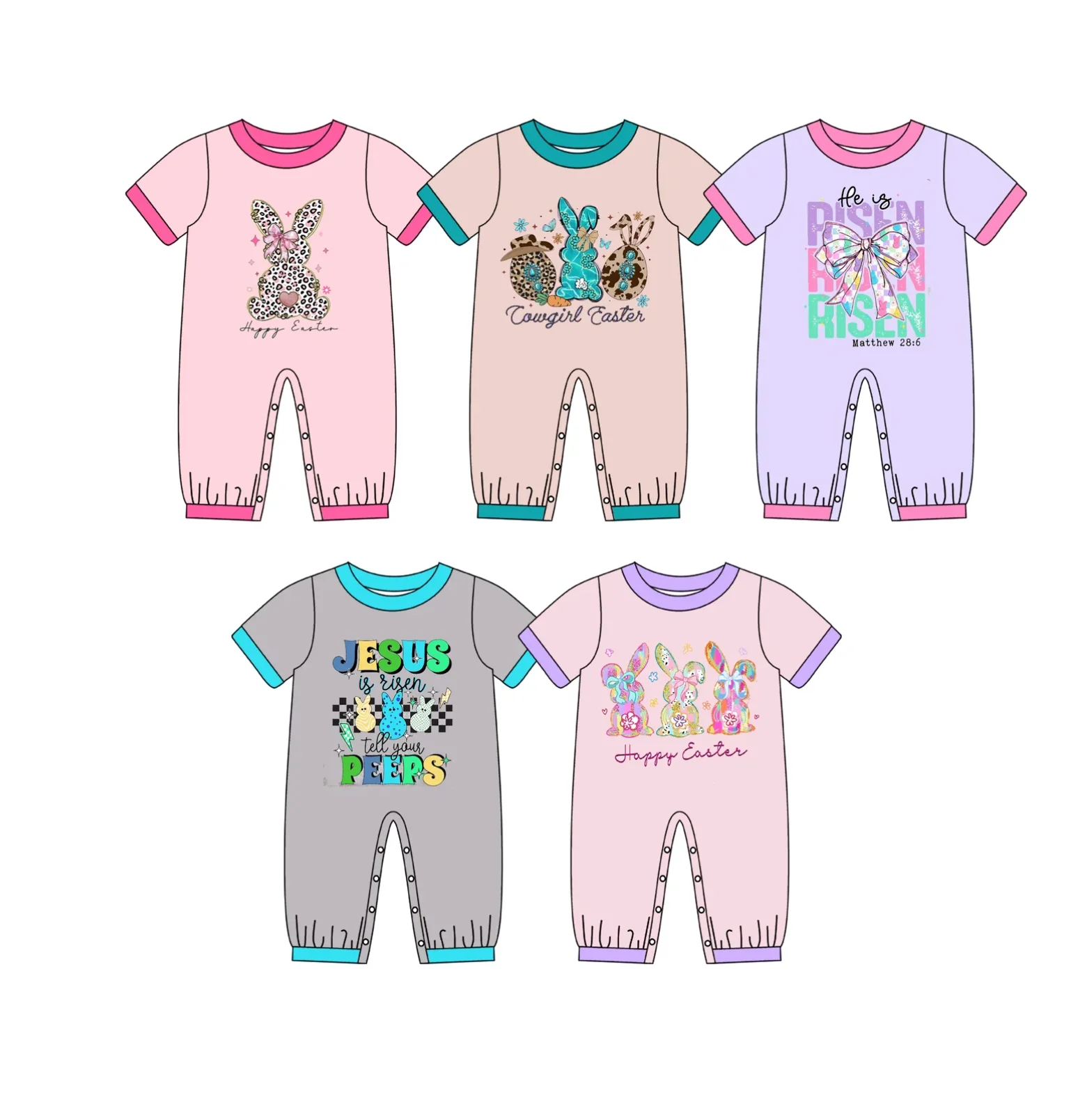 

Бутиковая пасхальная одежда для маленьких мальчиков, комбинезон с короткими рукавами и принтом кролика для новорожденных, комбинезон из молочного шелка