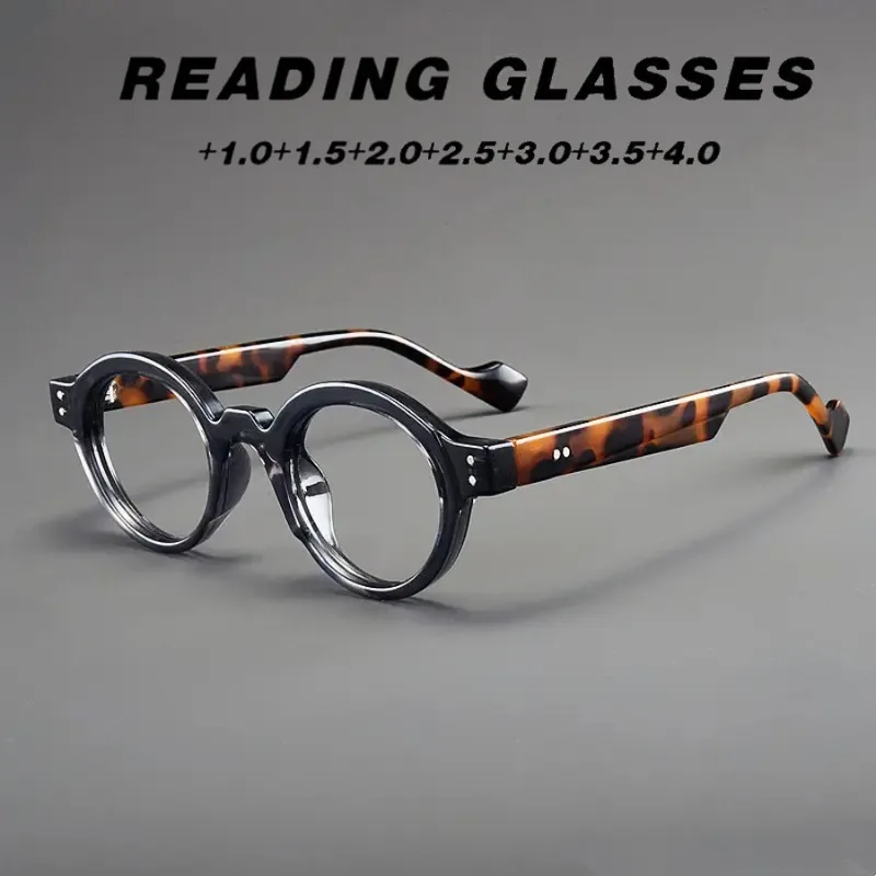 

Винтажные очки для чтения унисекс, мужские маленькие круглые увеличительные линзы, окуляр для дальнозоркости, очки для пресбиопии 0 + 1 + 1,5 + 2,0 + 2,5 + 3,0 + 3,5 + 4,0