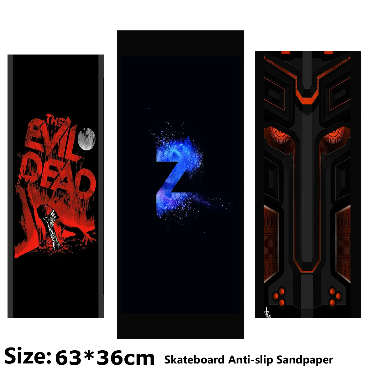 Blue Art Z Letter Mechanical Door Pattern Electric Scooter Anti-slip Sticker Sandpaper Skateboard Grip Tape Sheet 63*36cm