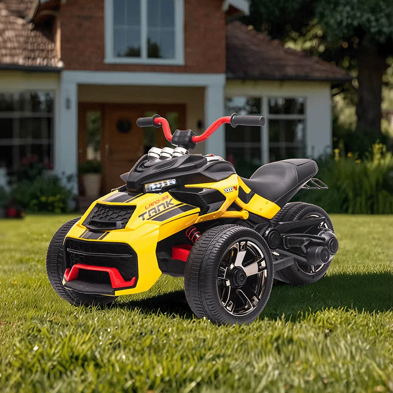 

1pc 12V Kids Outdoor Ride on Vehicle 3 Wheels ATV Ride on Toy Car Battery Powered Electric Vehicle Motorcycle for Gifts Toys