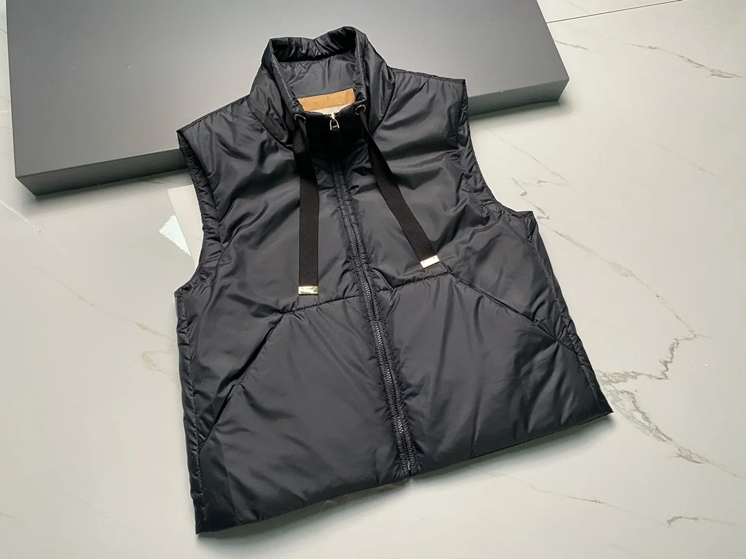 Damska kamizelka z kapturem, wypełniona 90% białym puchem kaczym, codzienna kurtka bez rękawów, prosty, jednolity kolor, modna, jesienno-zimowa, top 2025