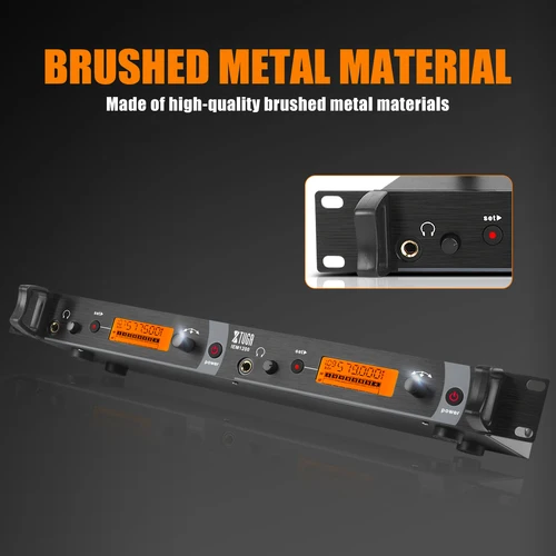 Imagen 2 del producto Monitor intrauditivo, sistema inalámbrico IEM1200, pantalla LED estéreo UHF, mochila múltiple USB para puesta en escena, sistema de monitoreo de conciertos