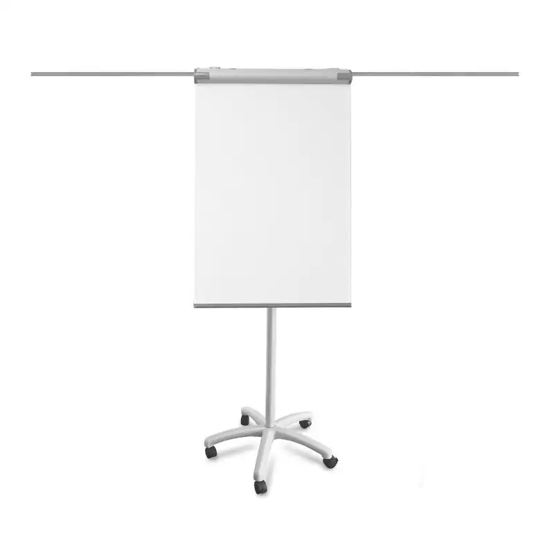 Mobiles Flipchart PRO 67x105 cm höhenverstellbar magnetisch beschreibbar fahrbar mit 2 Seitenarmen Sternfuß Whiteboard