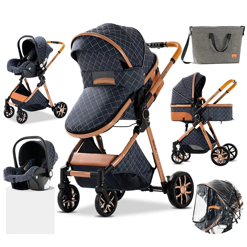 Luxury Baby 3 in 1 stroller Baby carriage pram BABI PRAM 3 IN 1 Portable travel pram Baby carriage High landscape baby stroller