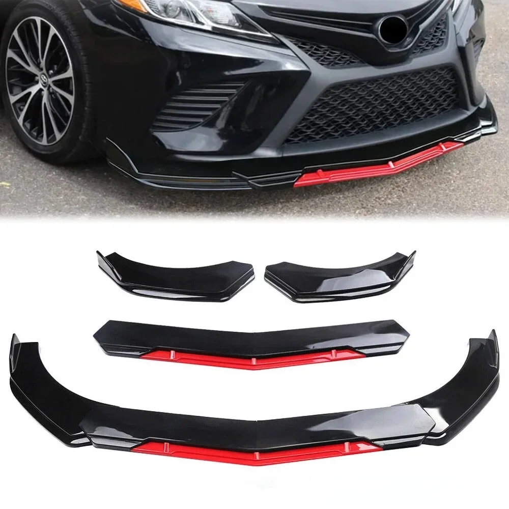 Pare-choc avant universel en fibre de carbone pour voiture, kit de carrosserie, canard, diffuseur, séparateur, 5 pièces
