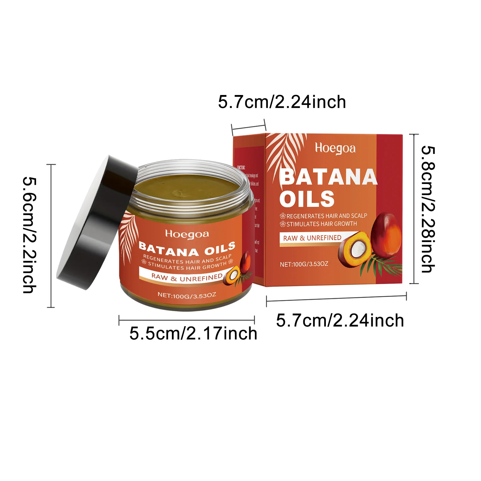 Hoegoa 100g Batana Oil Hair Care Conditioner Anti Split Ends Nourishes Scalp Hydrating Improve Hair Luster Hair Smooth Cream