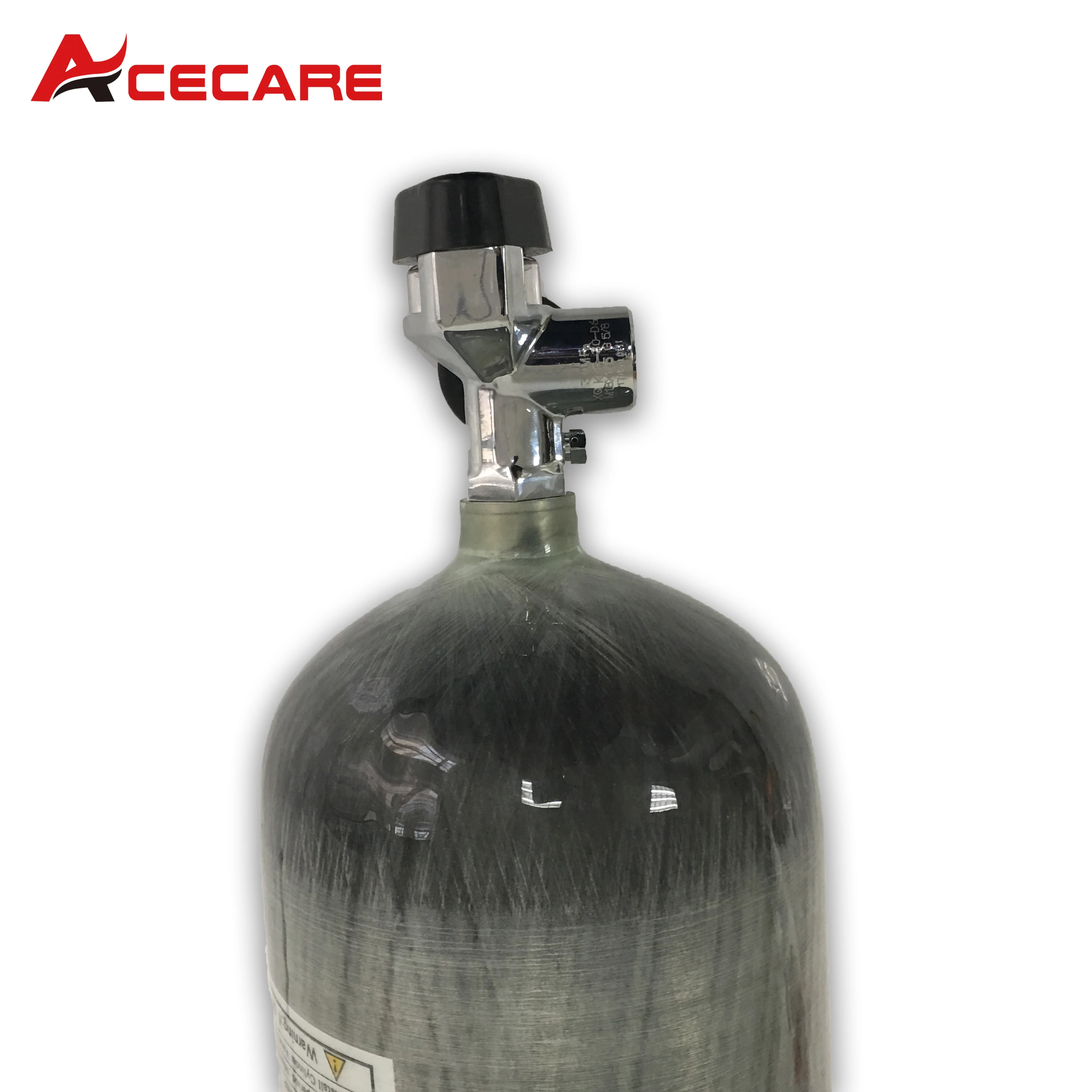 ACECARE 9L Carbon Fibre Gas Cylinders Scuba Diving Tank With Large Gauge Valve 300Bar 4500Psi For Outdoor Sports Fire Safety