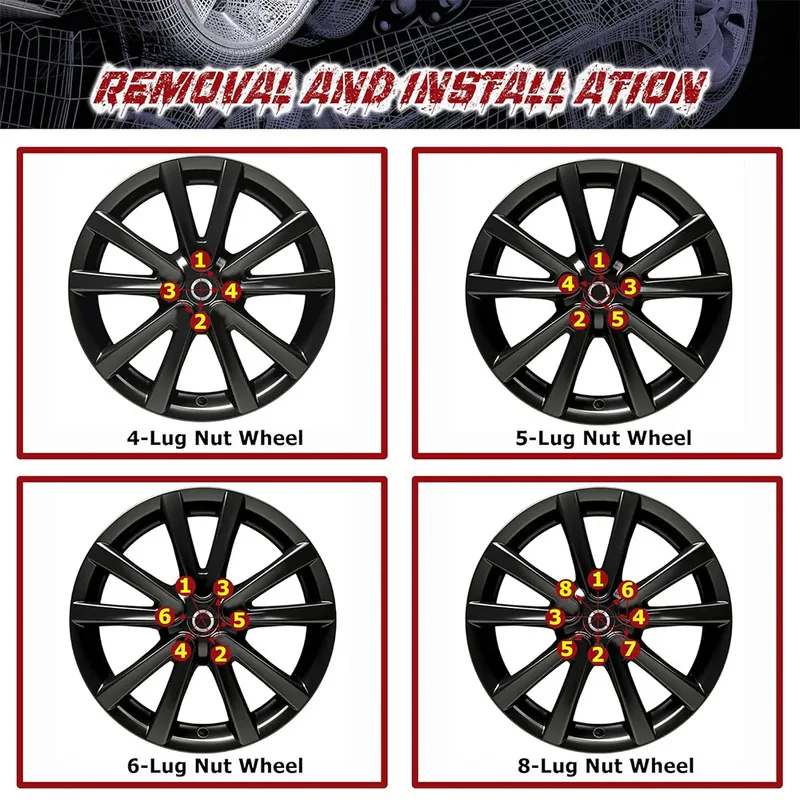 9/16-18 Radmuttern, 32 Stück Ausbuchtungs-Eichel, geschlossenes Ende für LKWs und SUVs – Schwarz