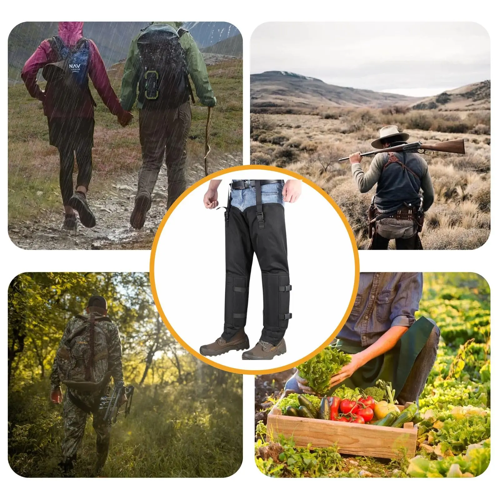 

Tactical Snake Gaiters and Chaps,Waterproof Snake Chaps Guards Protection for Ankle to Thigh,Adjustable Size for Men Women