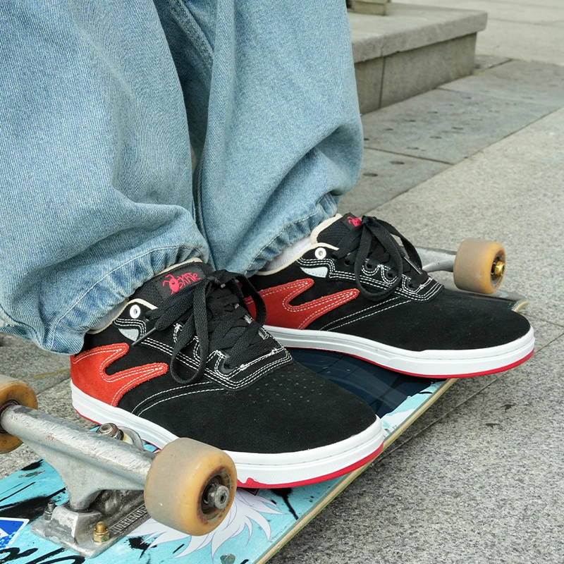 أحذية Goluck Ants Cupsole من جلد الغزال للتزلج، أحذية رياضية أنيقة مغلفة، مريحة ومتينة