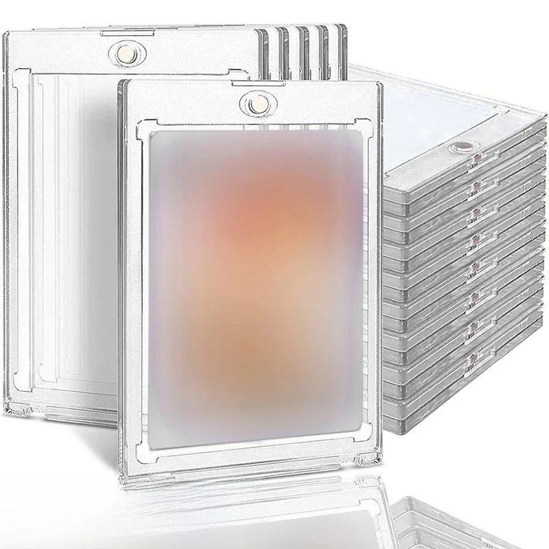 Porte-carte transparent, Type d'attraction magnétique, présentoir de cartes à collectionner pour jeux, sport, idole Kpop, manches de protection pour photos, 1/5/10 pièces