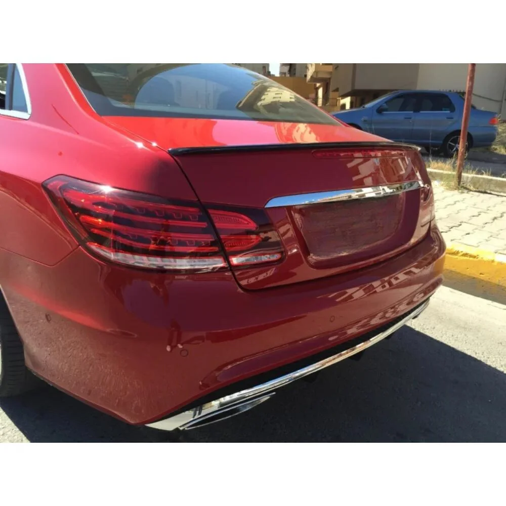 For Mercedes E W207 Glass Under Spoiler Fiber Material Rear Roof Spoiler Wing Trunk Lip Car Styling Fully Compatible Tuning