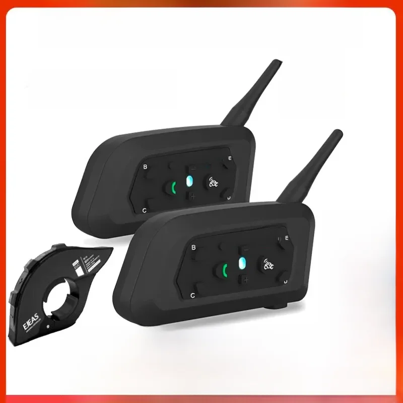Ejeas V6 Pro +/Plus Bluetooth Motorhelm Intercom Headset Met 800M Bt Interphone Communicator Voor 6 Rijders Waterdicht - afbeelding 2