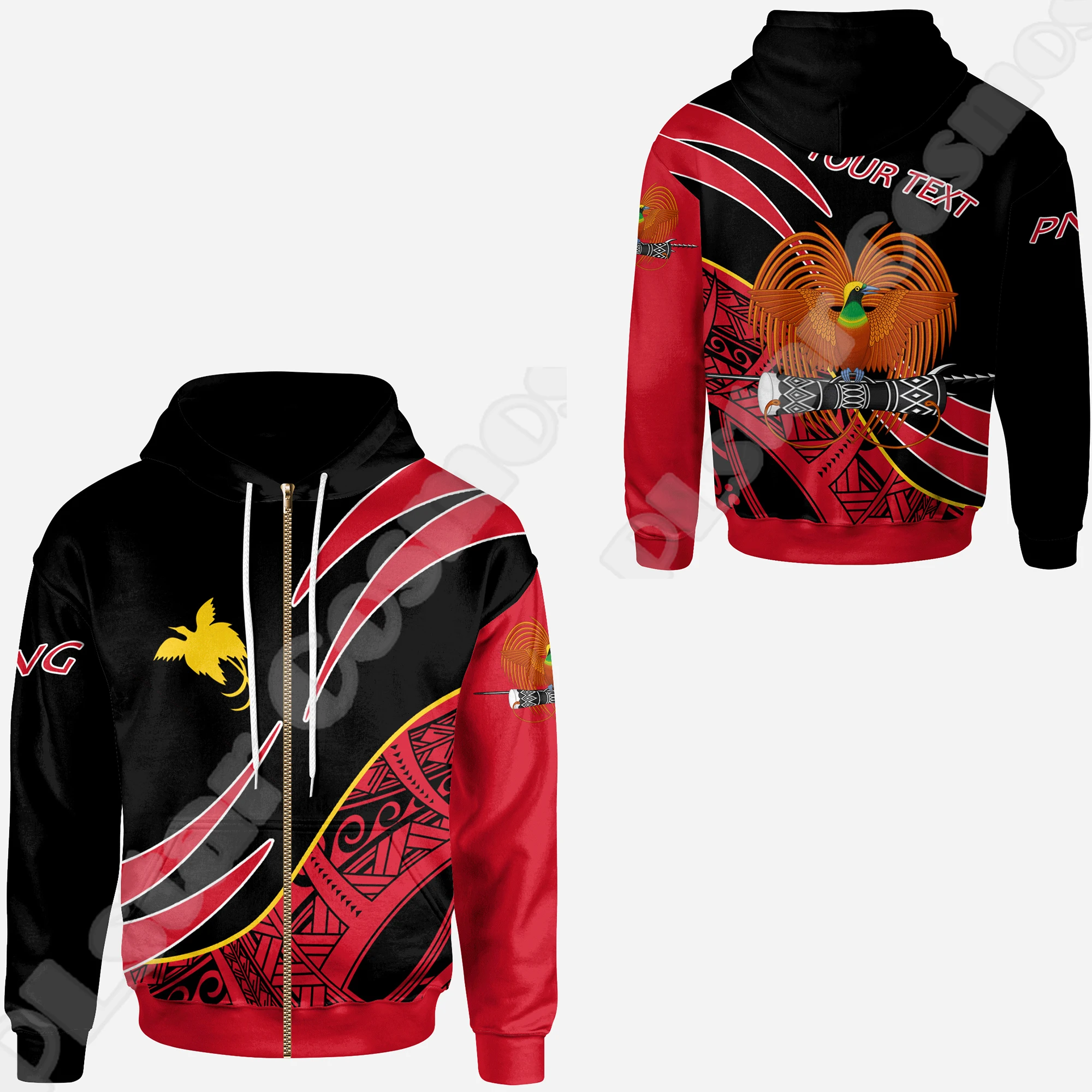 NewFashion Islands Country Flag Papua New Guinea Culture Tribal Tattoo Retro 3DPrint Pullover Harajuku Casual Hoodies Jacket M51