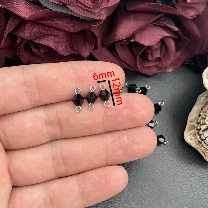 25pcs 12*6mm Crystal Beads Connection Charms for Earrings, Necklace Making Connection.Jewelry Making DIY Jewelry Findings