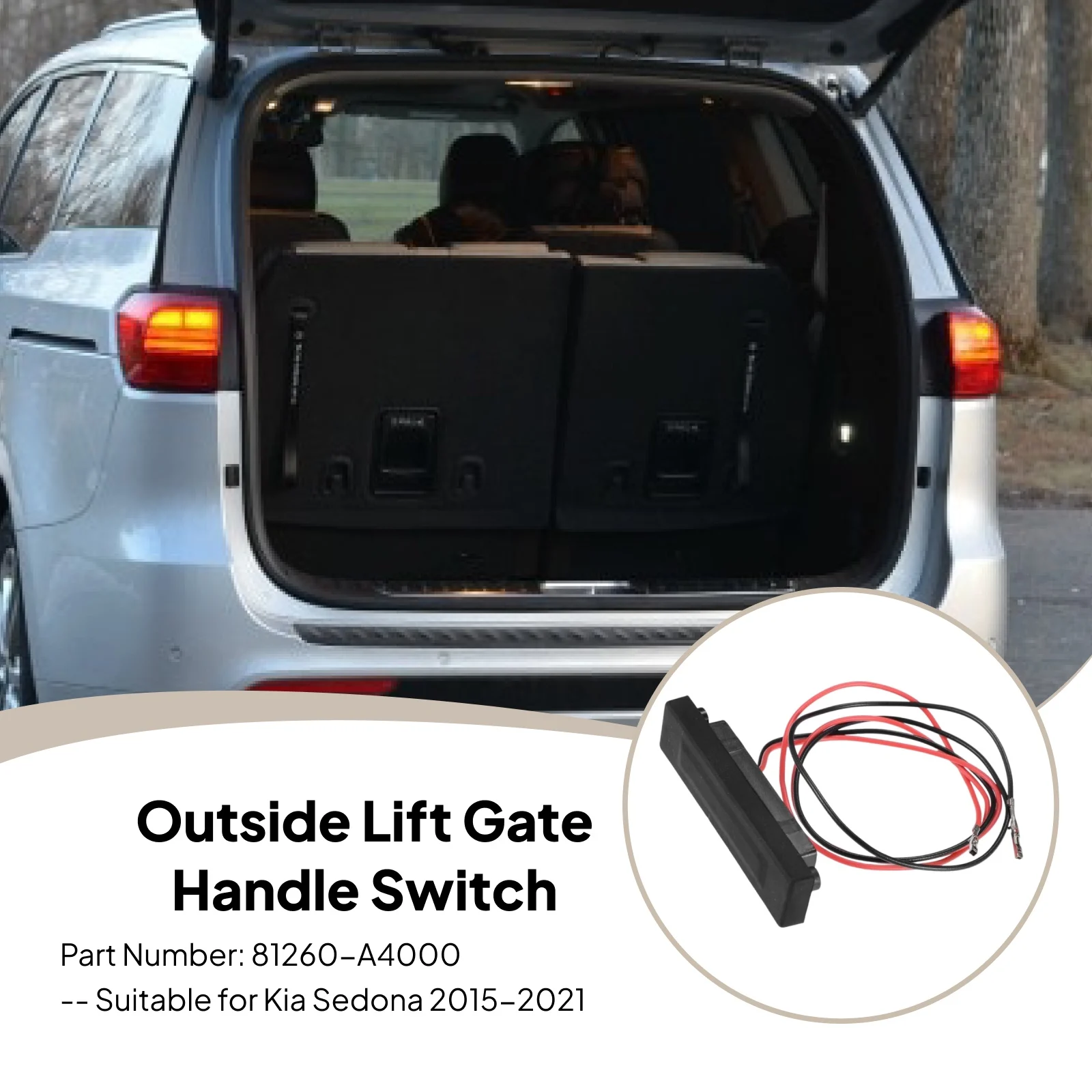

Tailgate Release Outside Handle Switch for Kia Sedona 2015-2021 Sturdy Automotive Accessories 81260-A4000 Replace Parts