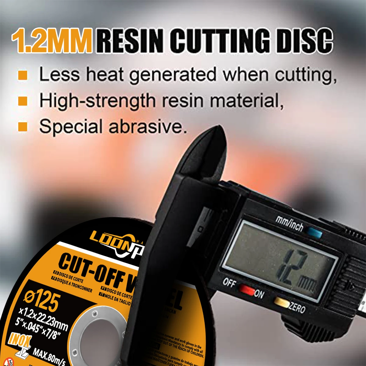 Imagem -05 - Disco de Roda de Corte de Resina Lâmina Cortante Ferramenta Rotativa para Rebarbadora Metal 75 mm 105 mm 115 mm 125 mm 180 mm 230 mm 335 mm