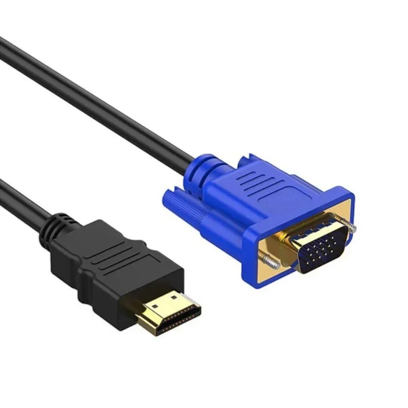 Câble compatible HDMI 1.8 M vers VGA 1080P HD avec câble adaptateur Audio câble HDMI vers VGA