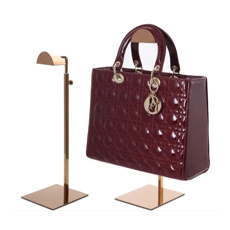 10 stücke schwarz/rose gold metall handtasche ständer einstellbare frauen handtasche display-ständer tasche halter rack