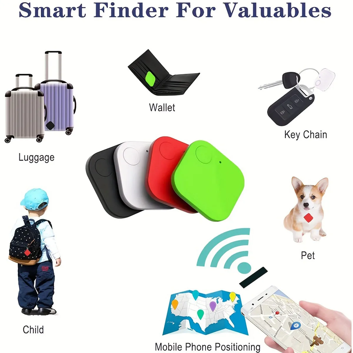 Never Lose Your Keys Again: 1pc Key Finder Locator - Smart Tracker & Wireless Anti-Lost Alarm Sensor Device