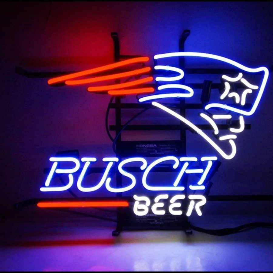 

Neon Sign For Busc Beer New England Patriots Sports Club Bar Pub Room Wall Decor Decorate Display Garage Impact Attract light