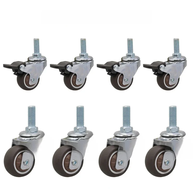 Rodízio giratório de borracha macia, Rodízios para móveis, Roller Wheels for Trolley, Berço,