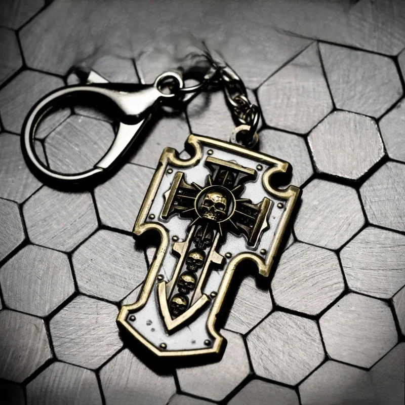 Porte-clés de Style Punk rétro, périphériques de dessin animé Warhammer 40000, personnalité créative, chaîne suspendue, décoration de sac d'école pour garçons, nouvelle collection