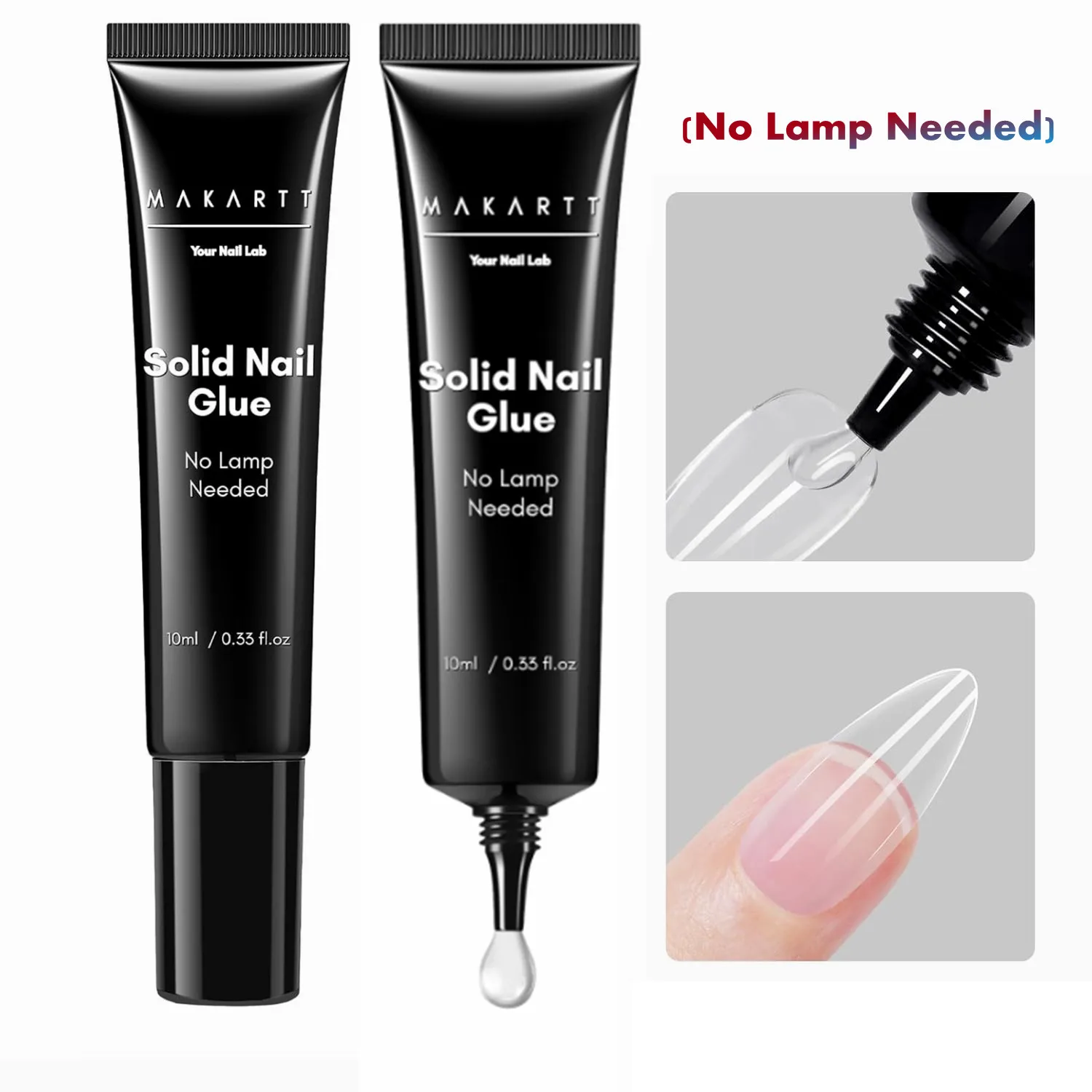 

Makartt Gel Nail Glue for Nail Tips, Solid Super Strong Gel Glue 10g Professional Fake Nail Glue Gel No Lamp Needed