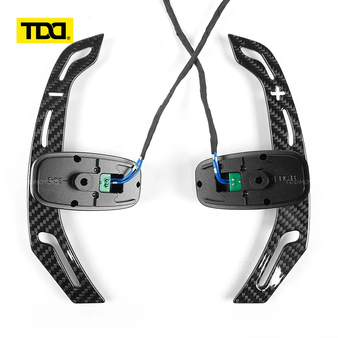 TDD Glossy Carbon Fiber Steering Wheel Magnetic Paddle Shifters For Mercedes Benz AMG Magnetic Attraction Function