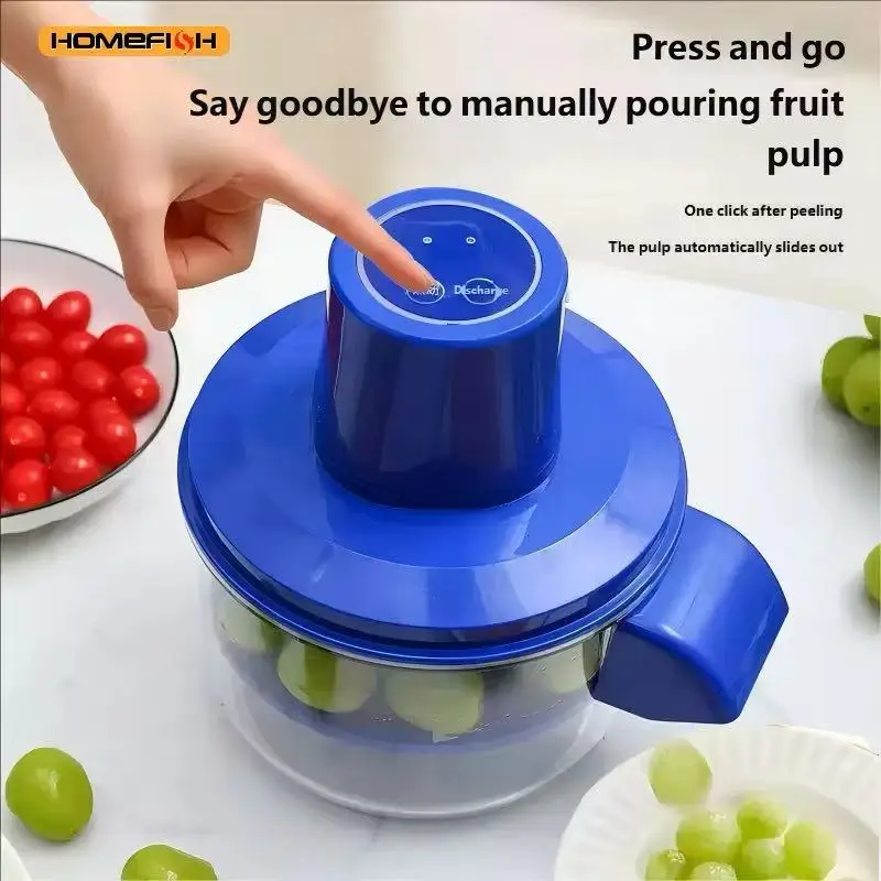 Descascador Elétrico Automático HOMEFISH para Uvas, Cerejas e Tomates - Gadgets Inteligentes de Cozinha para Remoção de Casca de Frutas sem Esforço