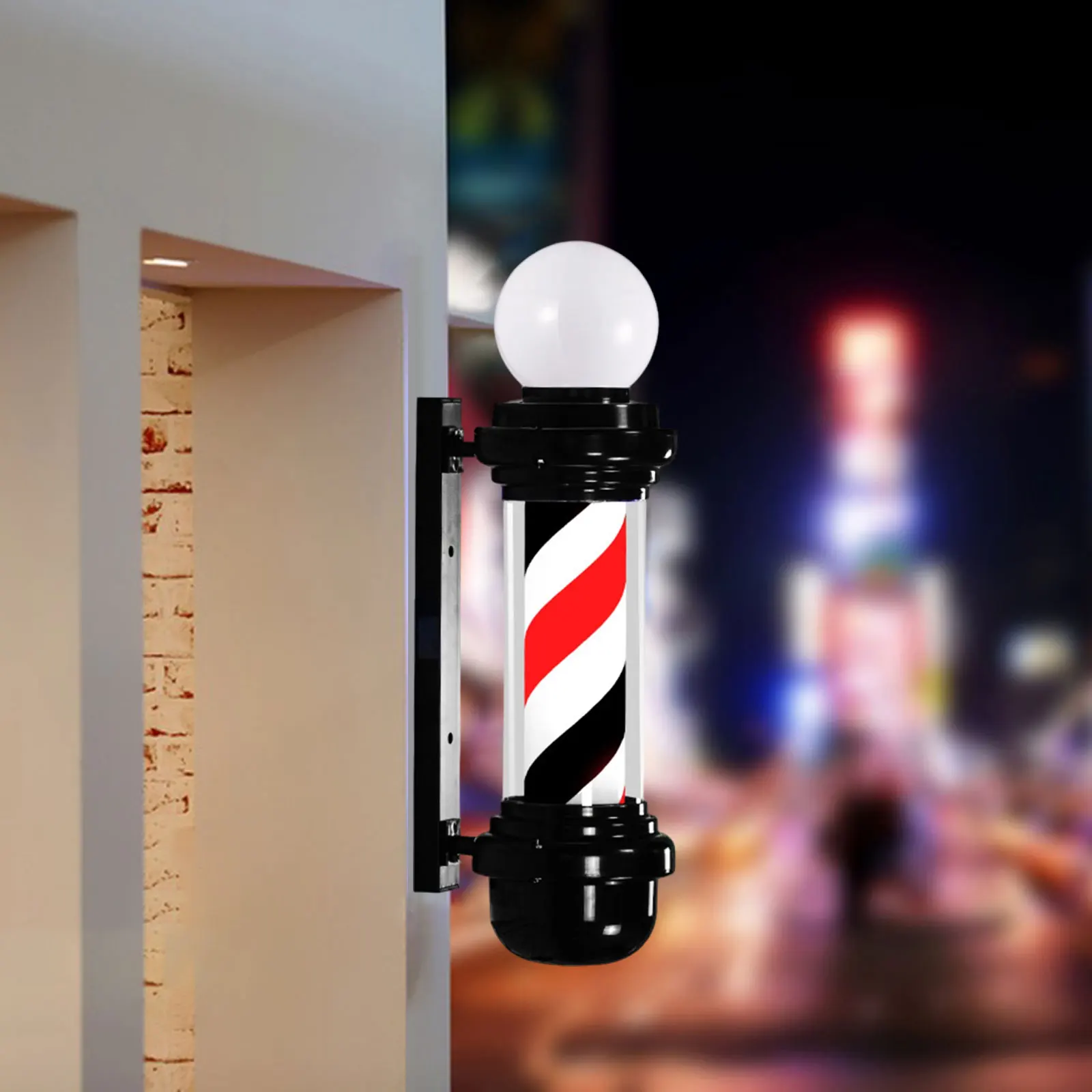Barber Rotating Rod Light Classic Signs Stripes Pole Light Hairdressing Sign Light for Salon Outside Indoor Barbershop 23.6 inch