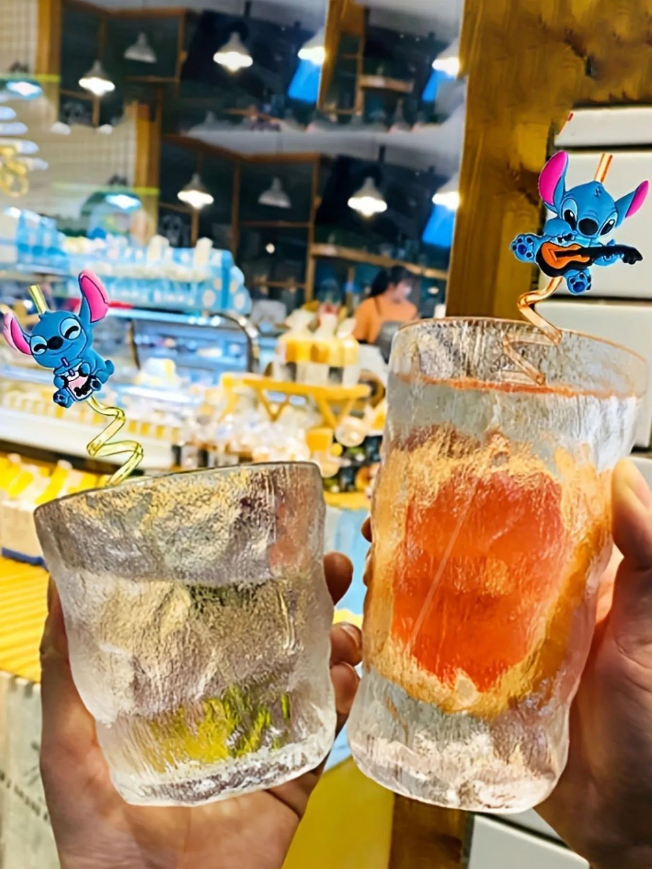 1/4/8pcs New Stitch Creative Straw Sticker Personalized Straw Sticker Party Decoration Anime Character Reusable