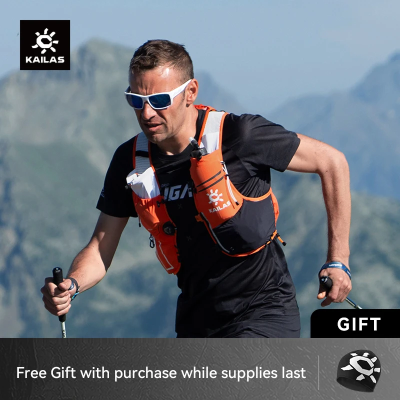 

KAILAS FUGA AIR 8L Unisex Travel Marathon Trail Running Hiking Cycling Backpacks with Dual Soft Water Bottles KA2554005