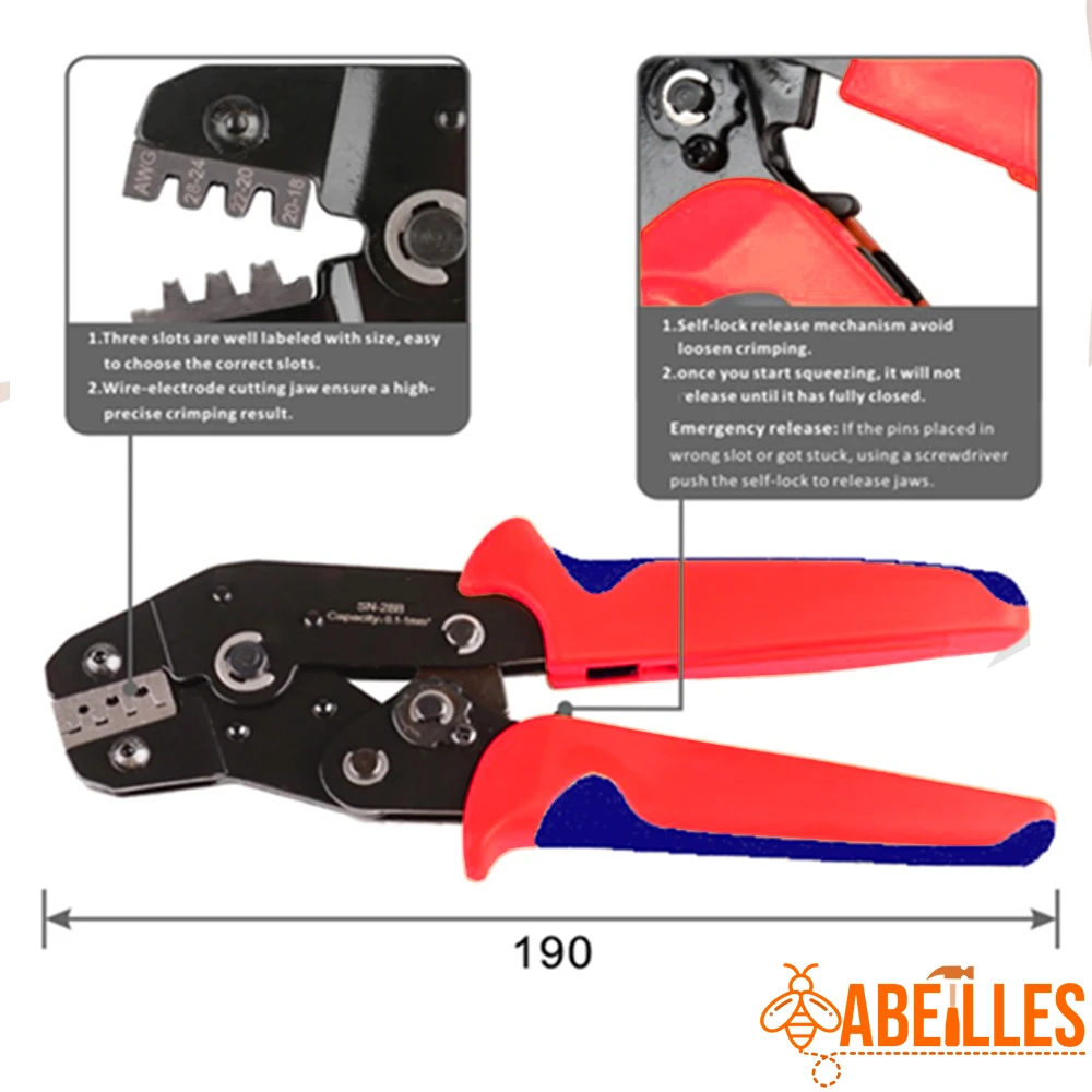 SN-48B Crimping Tool Terminal Crimper Pliers 0.5-1.5mm 10PCS