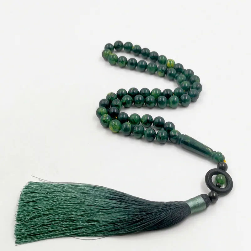 Tasbih Men Green resin 51 Prayer Beads muslim Mistaka misbaha islamic rosary bracelet Eid gift turkish fashion accessories