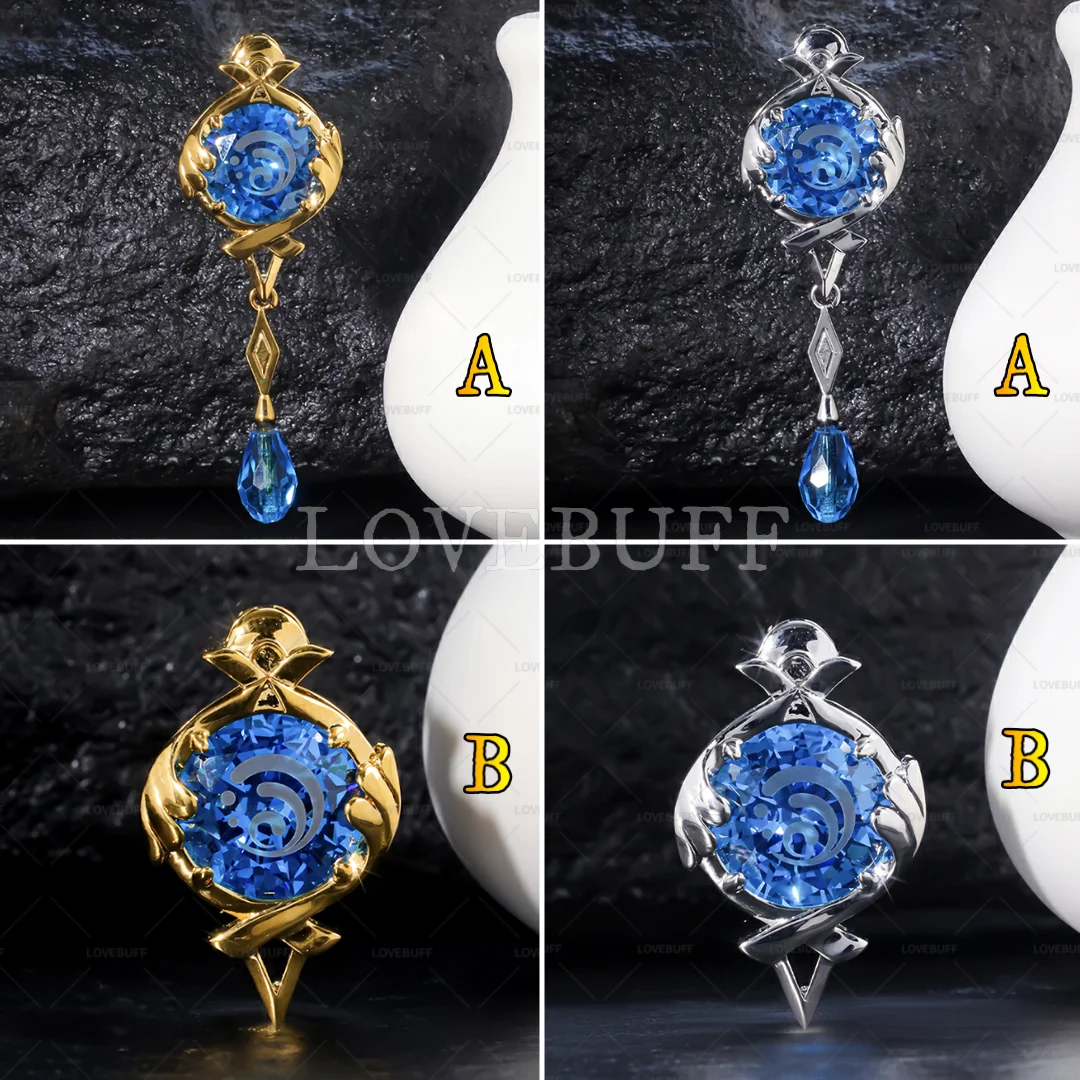 LOVEBUFF Fontaine Character Furina Hydro Vision Gem Pendant Long Necklace