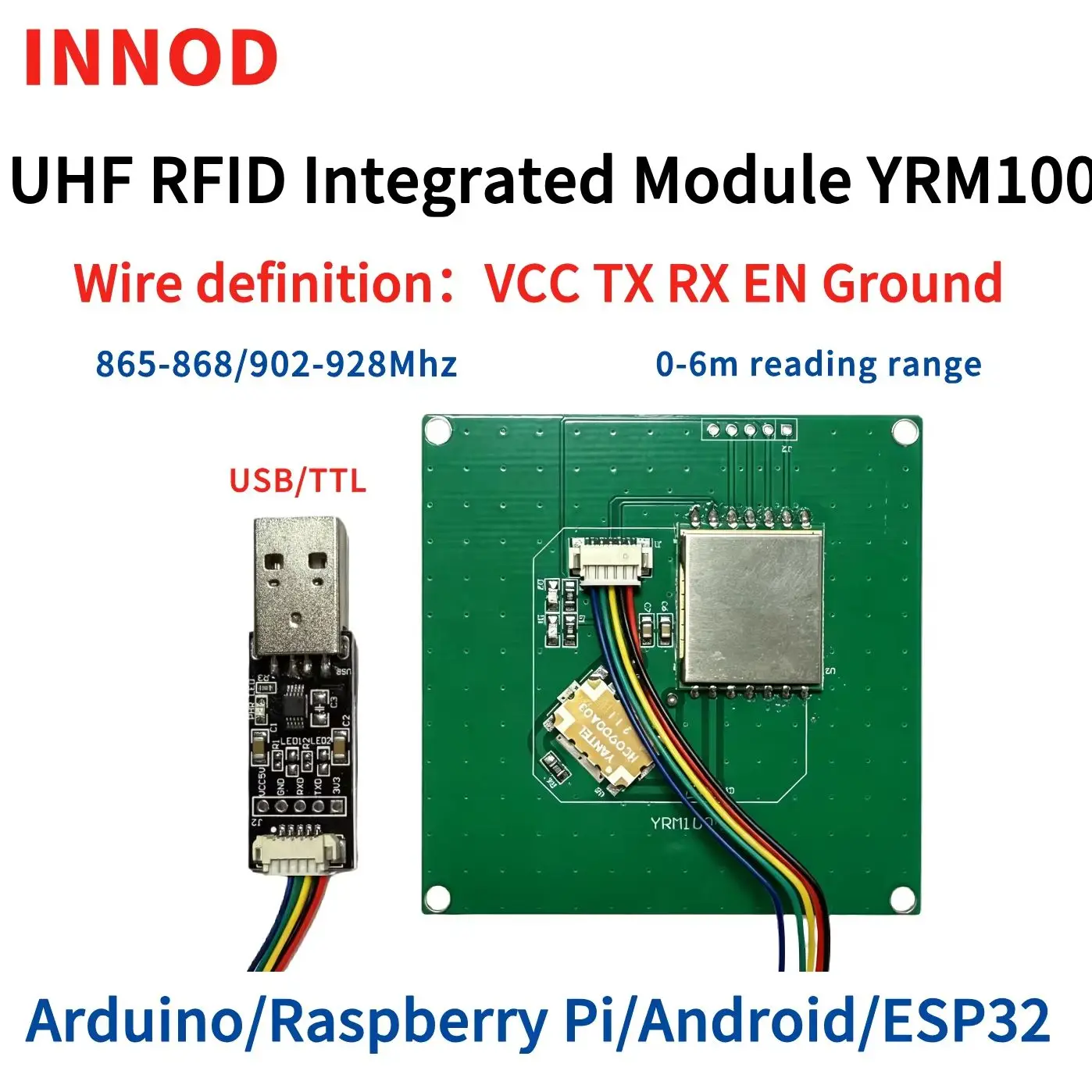 Low cost Mini UHF RFID Reader Module EPC Gen2 0‑5.5dbi Antenna USB TTL 865‑868/902‑928MHz For Raspberry Pi Android Access Ctrl